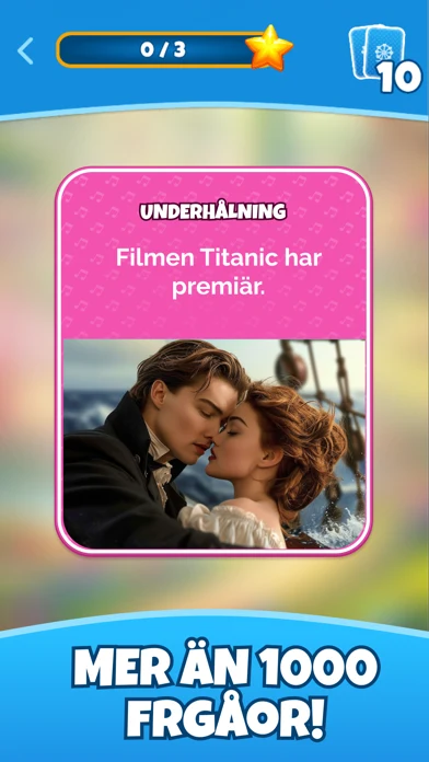 Place memorable events on a timeline — screenshot from the Swedish TimeBlast app